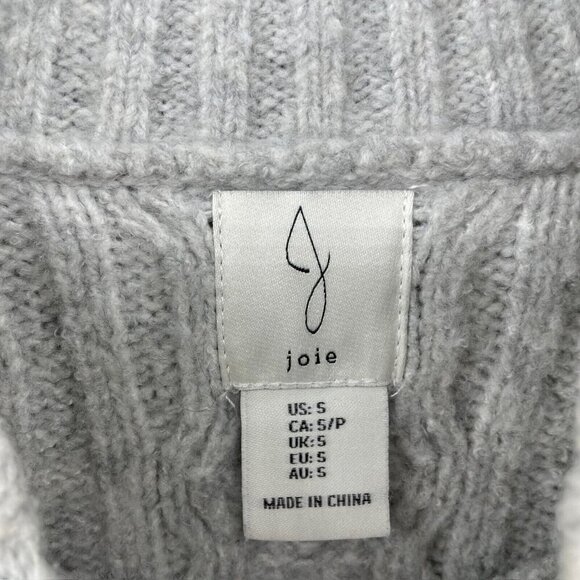 Joie Sweater Women's Sz S Light Gray Mock Neck Pullover Long Sleeves Ribbed Knit - Picture 10 of 12
